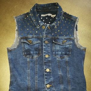 Studded Denim Vest